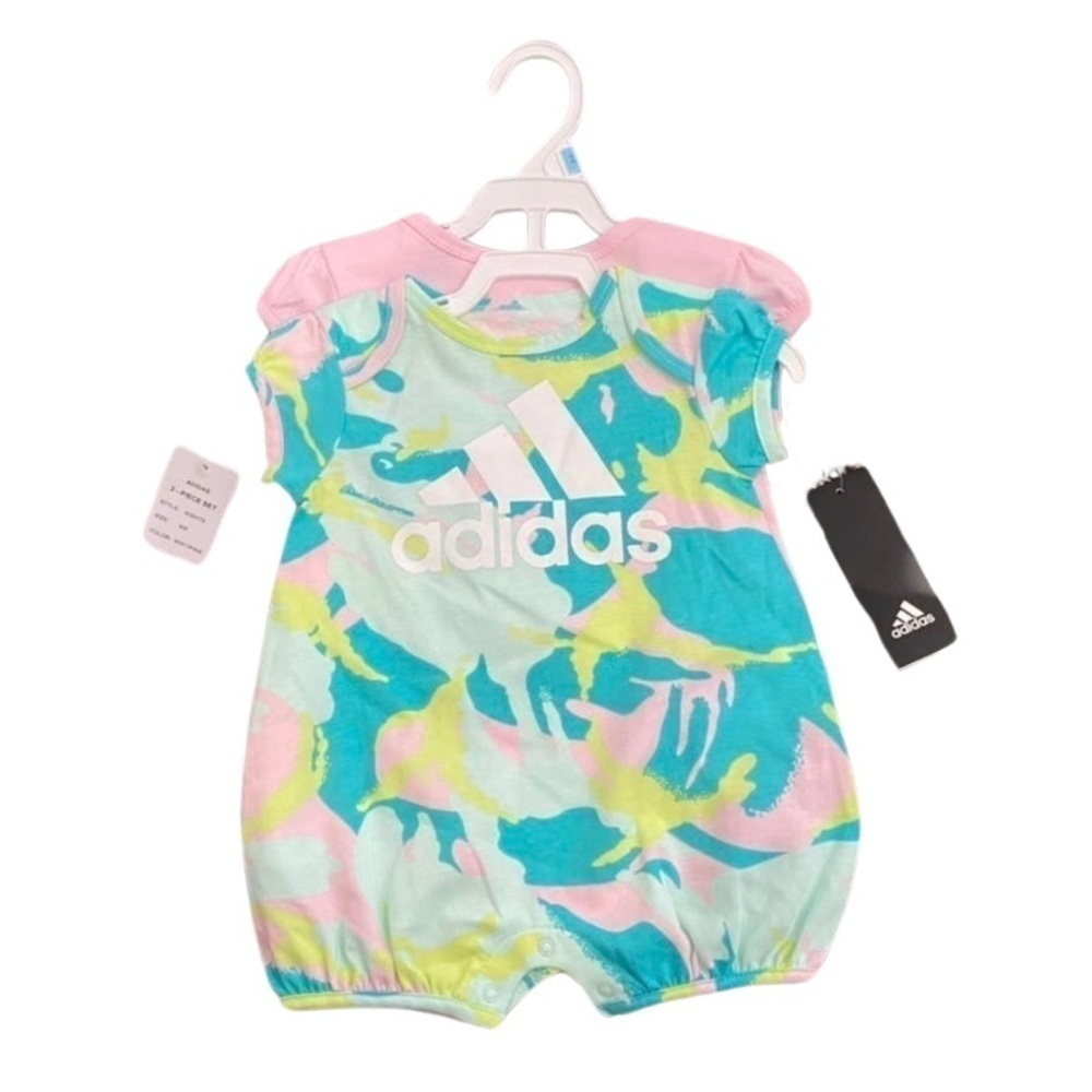 Adidas Baby Girl Short Sleeve Romper - Pack of 2​​​​​​​​​​​